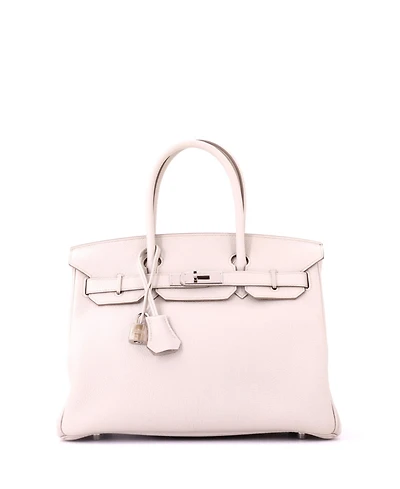 Pre-Owned HERMES Birkin 30 Handbag Light Togo with Palladium Hardware