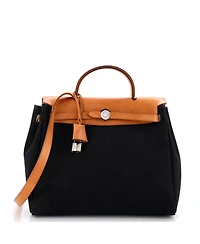 Pre-Owned HERMES Pm Herbag Toile and Leather