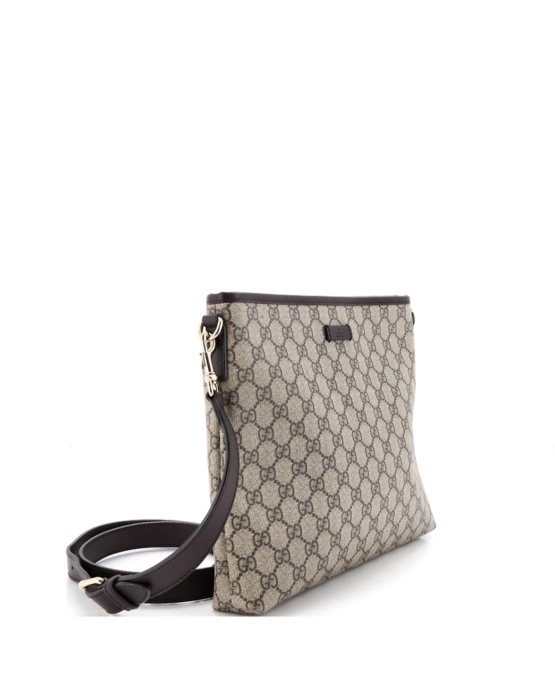 Pre-Owned Gucci Medium Zip Top Messenger Bag Gg Coated Canvas