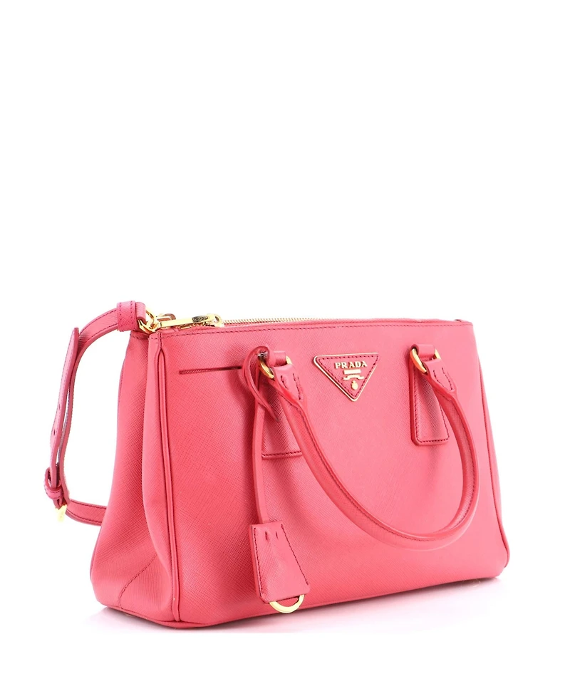 Pre-Owned Prada Small Galleria Double Zip Tote Saffiano Leather