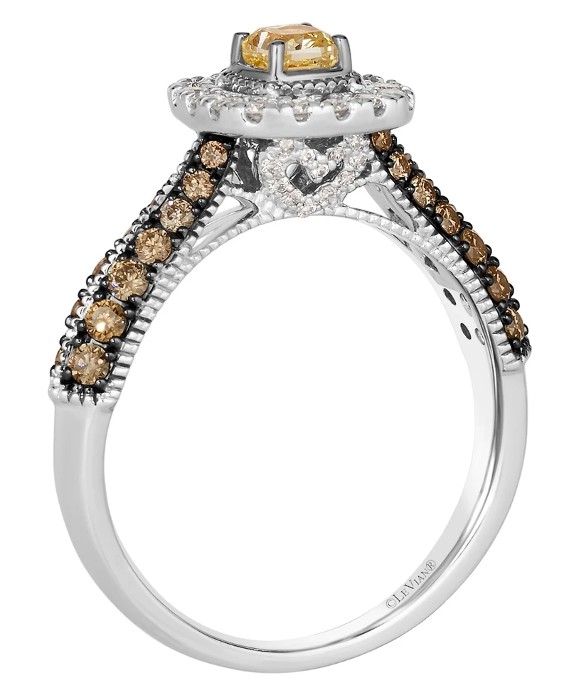 Le Vian Vanilla Diamond (0.22 ct. t.w.), Sunny Yellow Diamond (0.23 ct. t.w.) & Chocolate Diamond (0.37 ct. t.w.) Ring in 14k Two-Tone Gold