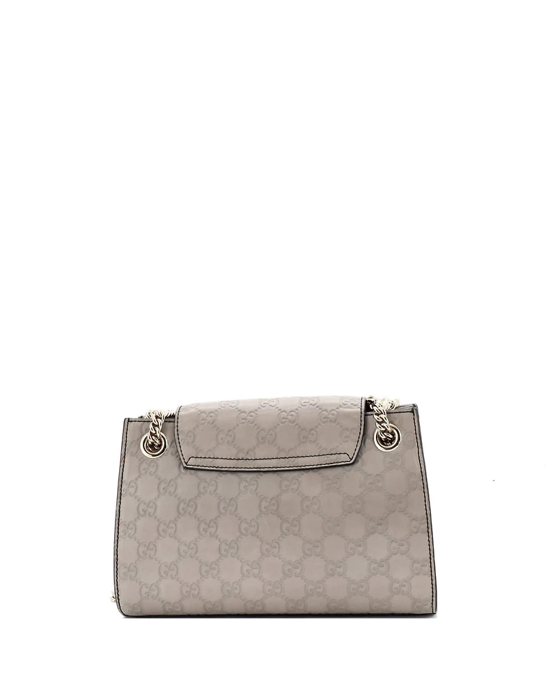 Pre-Owned Gucci Small Emily Chain Flap Shoulder Bag Guccissima Leather