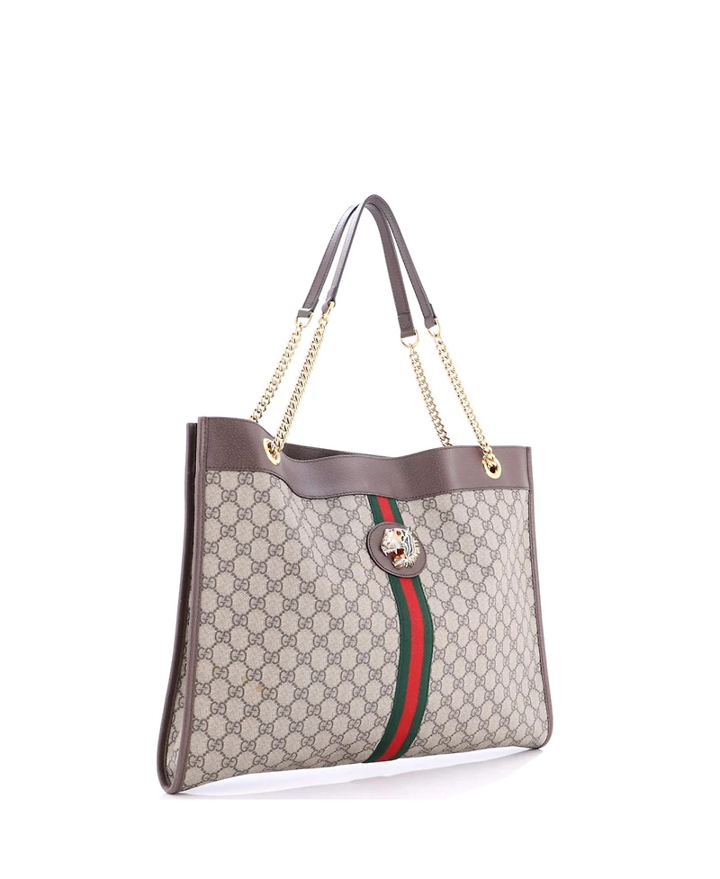 Pre-Owned Gucci Large Rajah Chain Tote Gg Coated Canvas