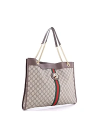 Pre-Owned Gucci Large Rajah Chain Tote Gg Coated Canvas