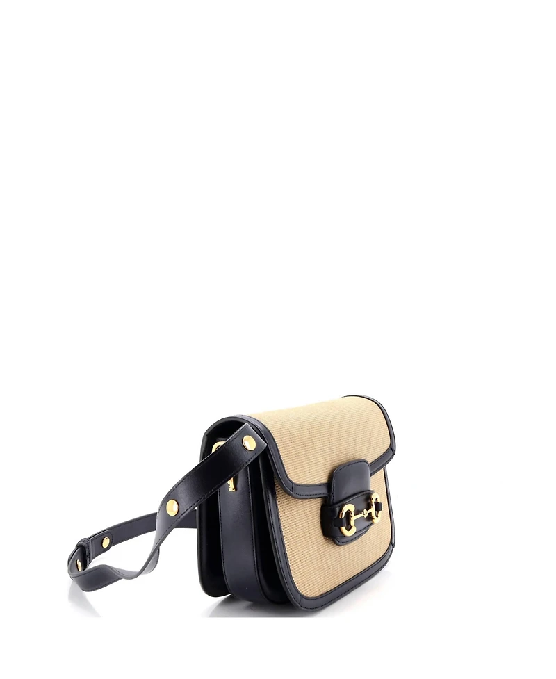 Pre-Owned Gucci Small Horsebit 1955 Shoulder Bag Canvas and Leather