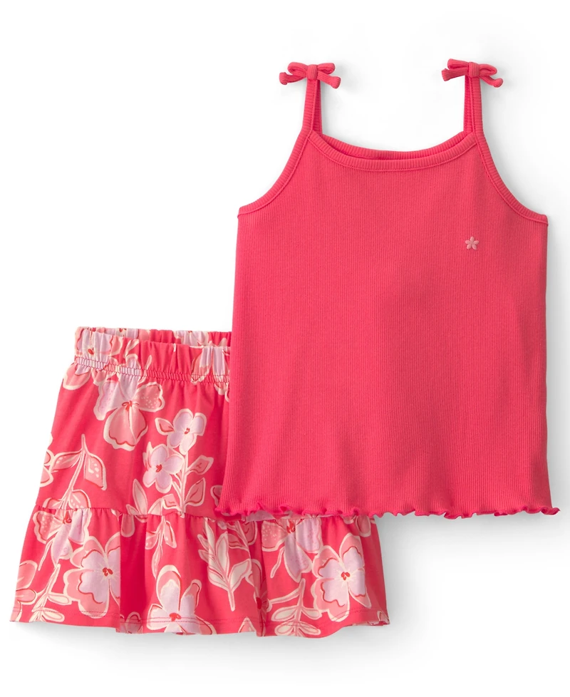Carter's Girls' 2T-5T Floral Top and Skirt, 2-Piece Set