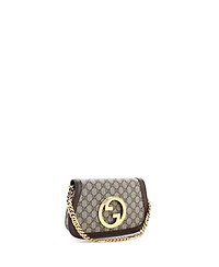 Pre-Owned Gucci Small Blondie Nm Chain Flap Bag Gg Coated Canvas