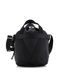 Pre-Owned Bottega Veneta Small Convertible Drawstring Bucket Bag Intrecciato Effect Jacquard