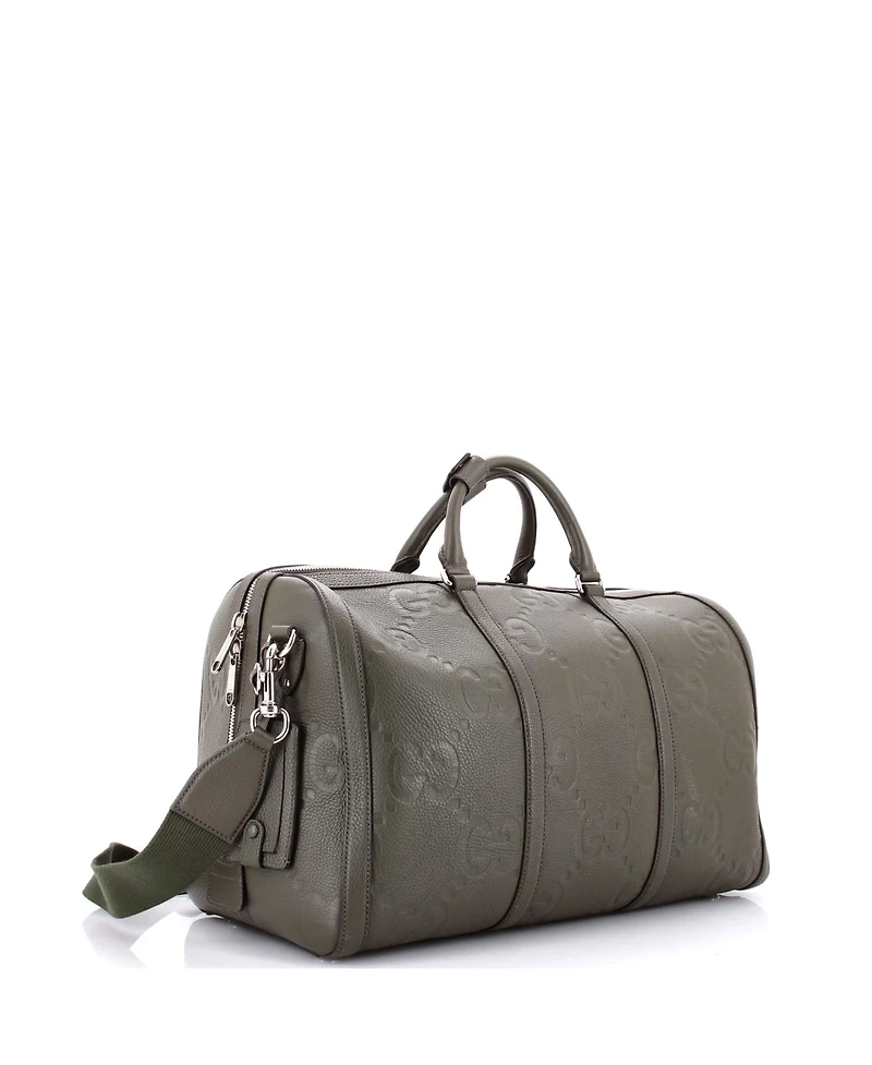 Pre-Owned Gucci Small Duffle Bag Jumbo Gg Embossed Leather