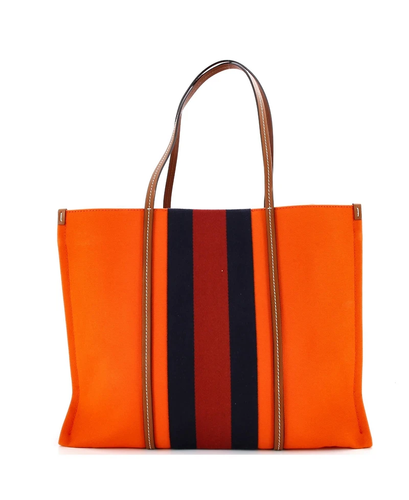 Pre-Owned Gucci Large Interlocking G Web Tote Canvas