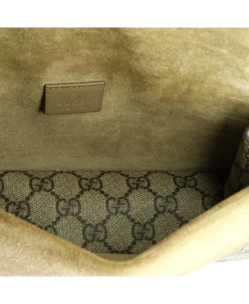 Pre-Owned Gucci Small Dionysus Bag Gg Coated Canvas with Crystal Embellished Metal