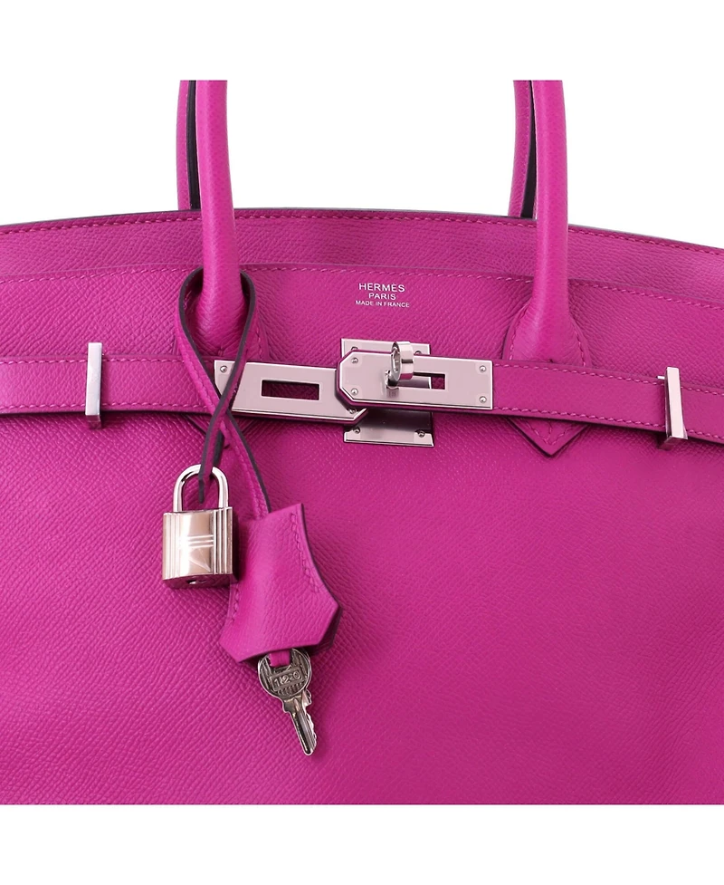 Pre-Owned HERMES Birkin 30 Handbag Pink Epsom with Palladium Hardware