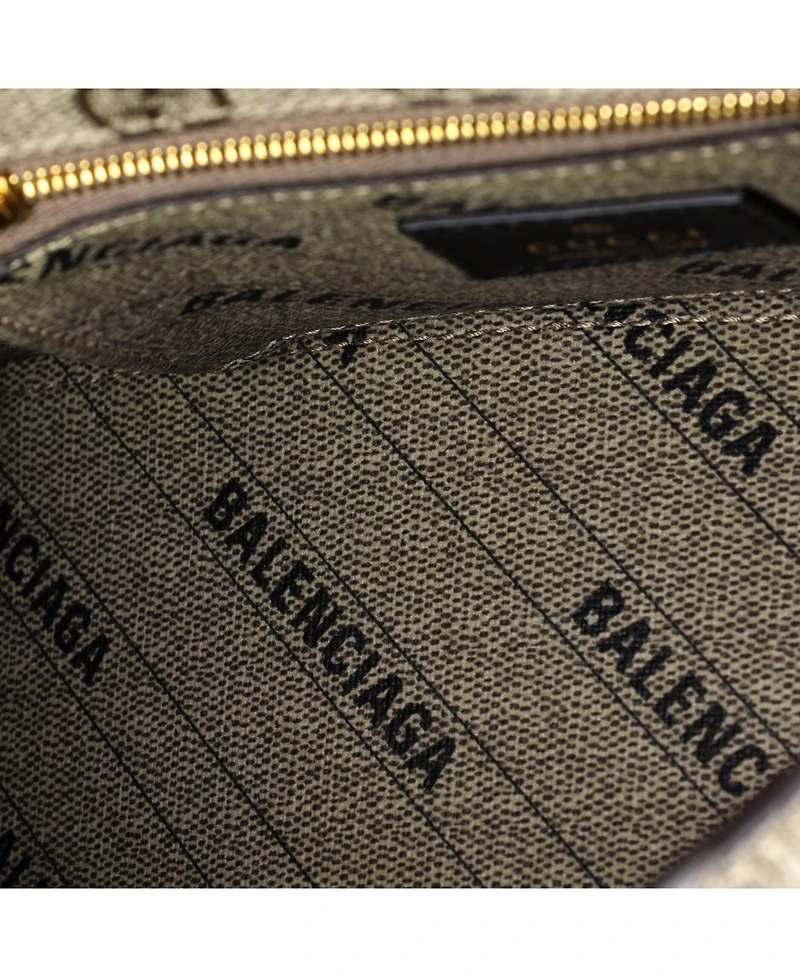 Pre-Owned Gucci Small x Balenciaga The Hacker Project Hourglass Top Handle Bag Gg Coated Canvas