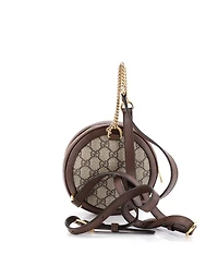 Pre-Owned Gucci Mini Ophidia Round Backpack Gg Coated Canvas