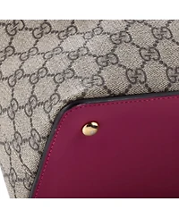 Pre-Owned Gucci Medium Signature Fold Over Tote Gg Coated Canvas with Leather