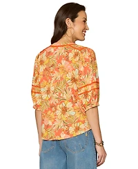 Democracy Women's Mandarin Collar Top