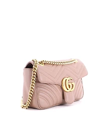 Pre-Owned Gucci Medium Gg Marmont Flap Bag Matelasse Leather