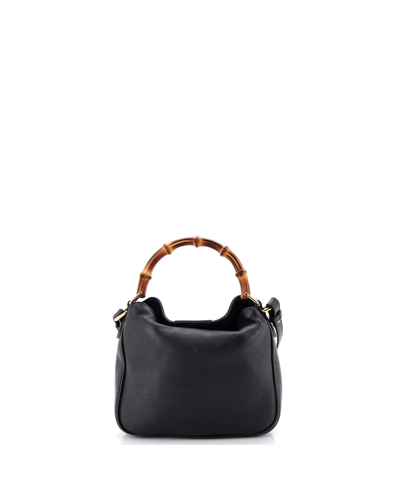 Pre-Owned Gucci Small Diana Nm Bamboo Shoulder Bag Leather