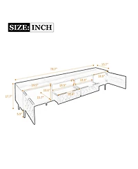 Rainsken 78" Modern Tv Stand for TVs , Entertainment Center with Storage Cabinets, 2 Drawers and Open Shelves, Media Console for Living Room