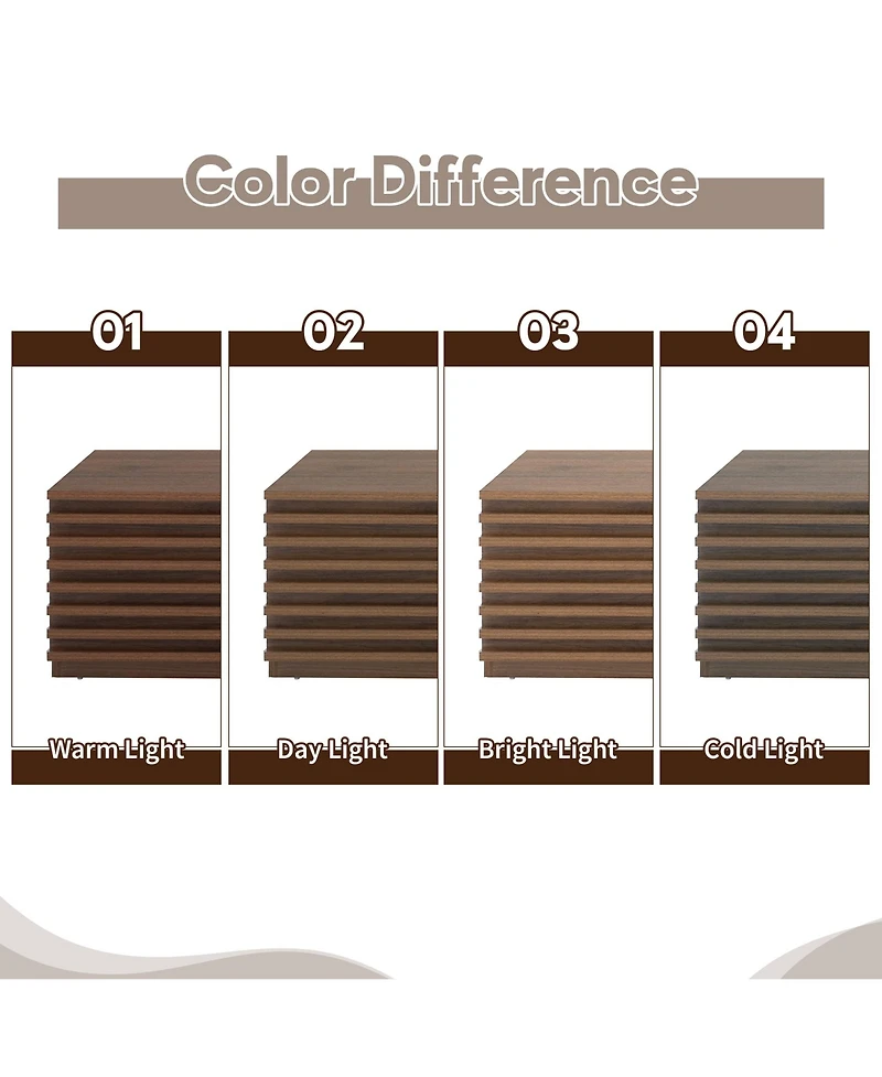 Rainsken 70 Inch Modern Tv Stand for TVs, Media Console with Fluted Details, Flip-Down Center Door and Side Cabinets for Living Room