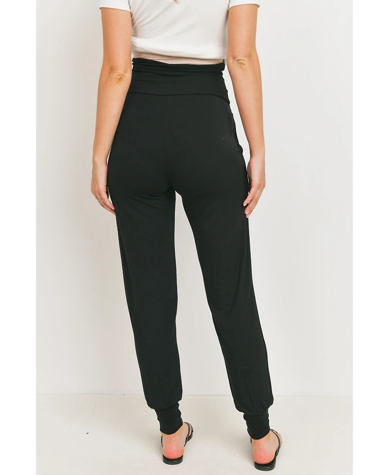 Hello Miz Maternity Over-the-Belly Pull-On Joggers With Side Pockets