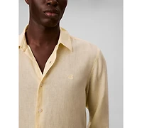 Calvin Klein Men's Solid Linen-Blend Shirt