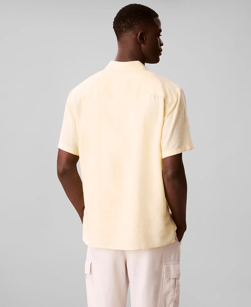 Calvin Klein Men's Linen-Blend Classic Button-Down Shirt