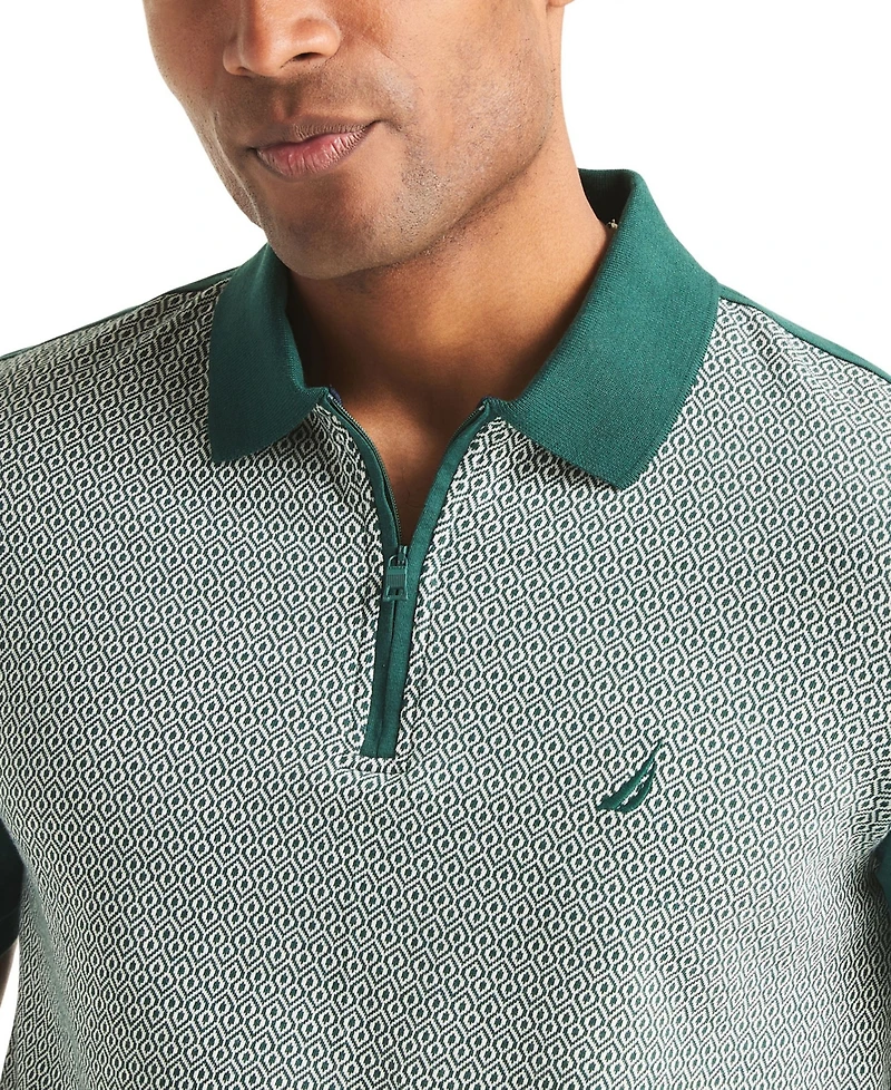 Nautica Men's Short-Sleeve Jacquard Jersey Polo Shirt
