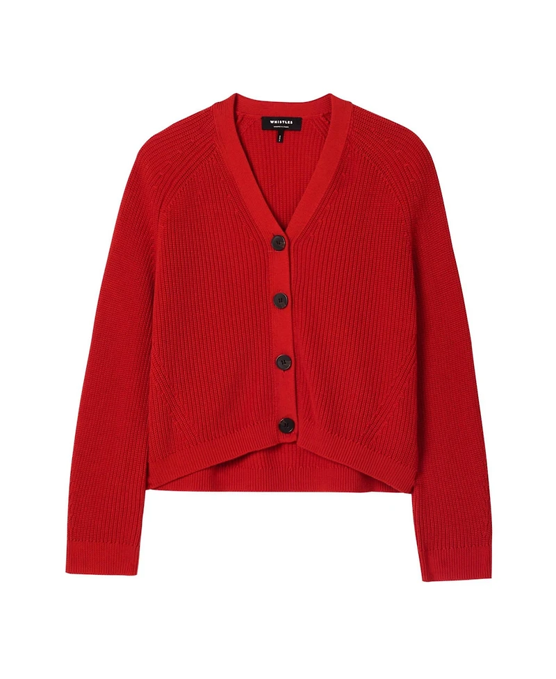 Whistles Women's Cotton V-Neck Cardigan