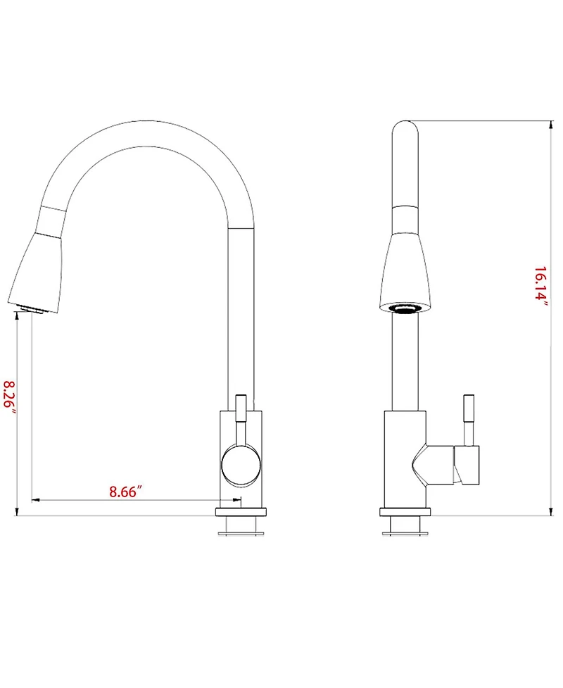 Busdays Pull Down Kitchen Faucet with Sprayer Stainless Steel Matter