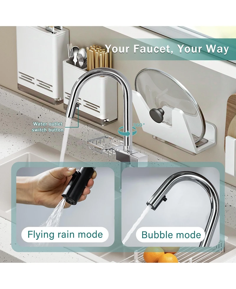 Busdays Wall Mount Folding Kitchen Pot Filler Faucet