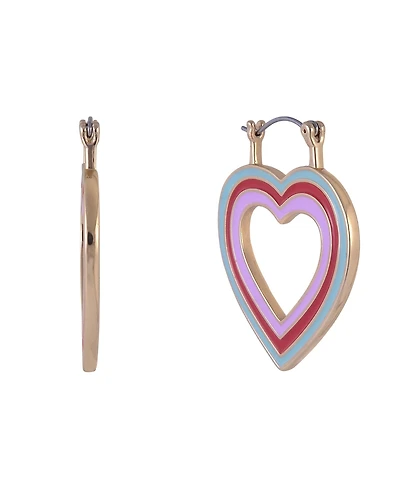 Hallmark Enamel Heart Hoop Earrings