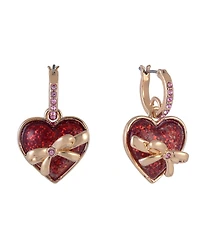Hallmark Huggie Hoop Earrings with Glitter Heart Drop