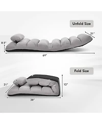 Sugift Folding Lazy Sofa Chair with Detachable Pillow