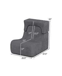 Sugift Floor Chair Lazy Sofa with Detachable Headrest Cushion