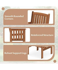 Sugift Patio Chairs Set of Two Solid Wood Chairs with Slatted Seats