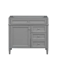 Sillysis 36 Inch Modern Bathroom Vanity without Top Sink, Soft Close Drawers and Adjustable Shelf for Small Spaces