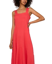 Vince Camuto Women's Challis Square-Neck Smocked-Back Sleeveless Maxi Dress
