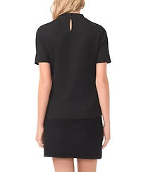 Vince Camuto Women's Short-Sleeve Mock Neck Top