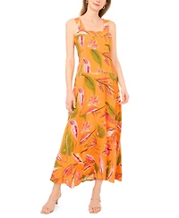 Vince Camuto Women's Smocked Back Square Neck Maxi Dress