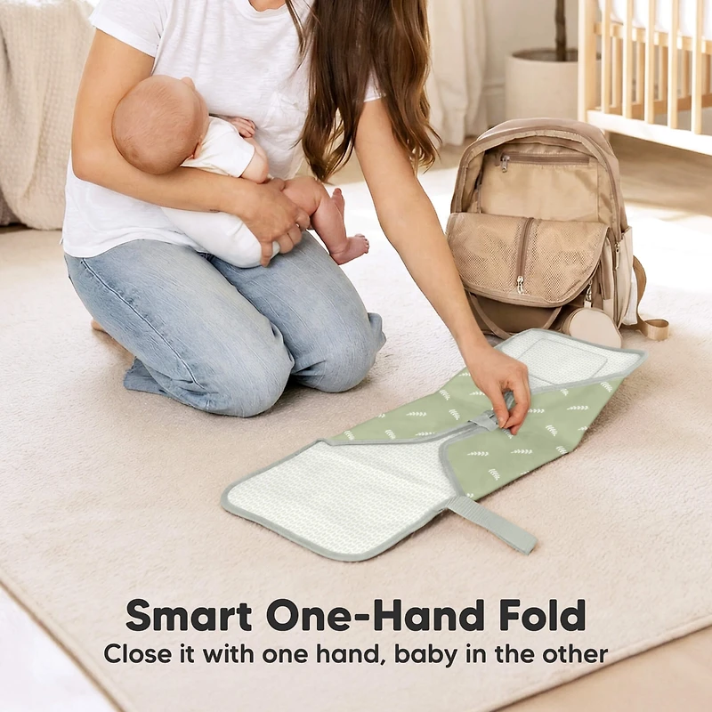 KeaBabies Flex Portable Changing Pad for Baby, Travel, Foldable Large Waterproof Baby Diaper Mat Bag