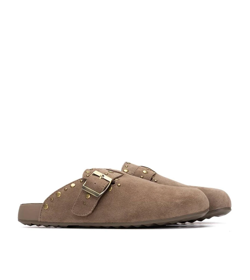 Xti Women's Suede Clog Mule Flats