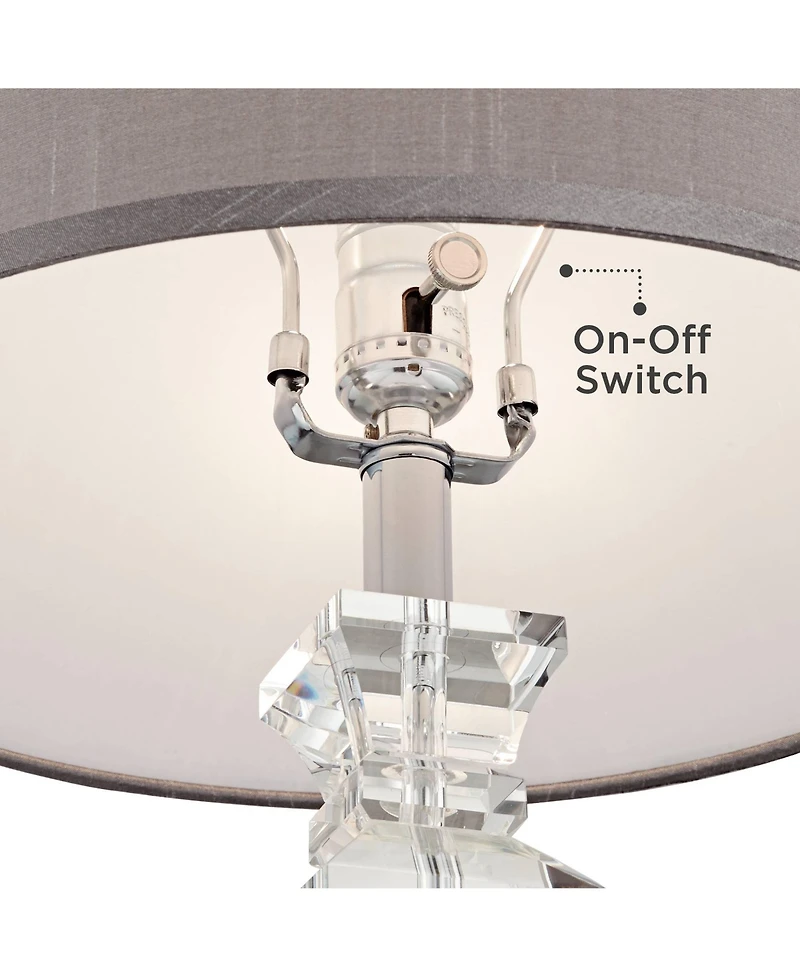 Vienna Full Spectrum Sherry 25" High Modern Table Lamps Set of 2 Clear Crystal Living Room Bedroom Bedside Nightstand House