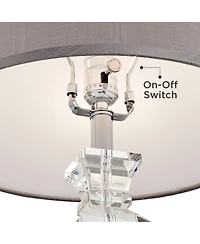 Vienna Full Spectrum Sherry 25" High Modern Table Lamps Set of 2 Clear Crystal Living Room Bedroom Bedside Nightstand House