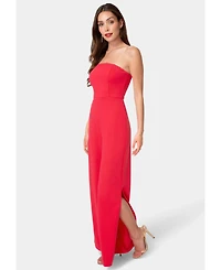 Bebe Women's Strapless A-Line Jumpsuit
