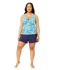 Island Escape Plus H-Back V-Neck Underwire Tankini Top, Macy's Exclusive