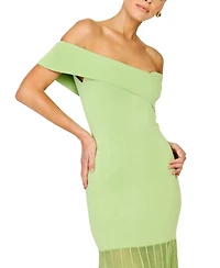 Line & Dot Women's Rowan Off-The-Shoulder Sweater Dress