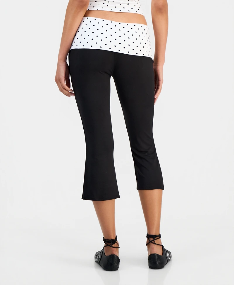 Just Polly Juniors' Fold-Over Capri Pants
