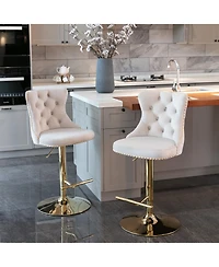 Rainsken Velvet Swivel Bar Stools Set of 2