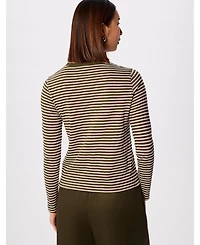 Whistles Women's Stripe Crew Neck Pocket Top